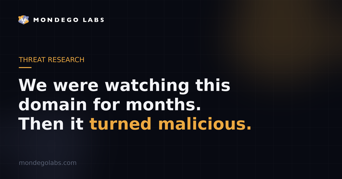 We were watching this domain for months. Then it turned malicious.
