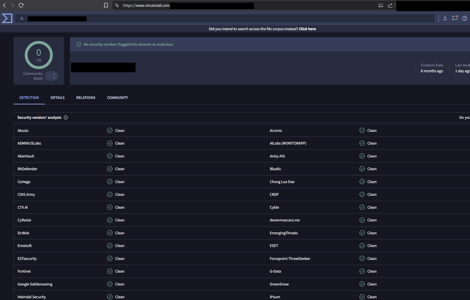 Virustotal report